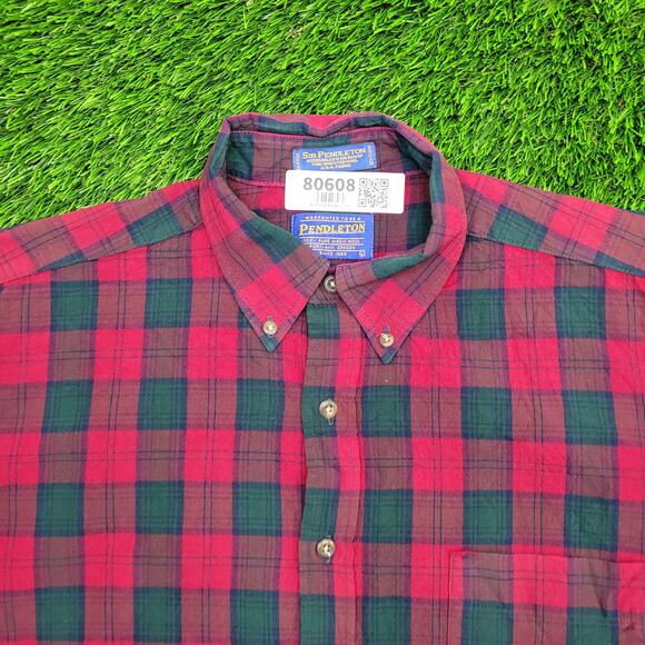 Vintage SIR Pendleton Wool Button Shirt Large 24x30 Baggy - Picture 10 of 10